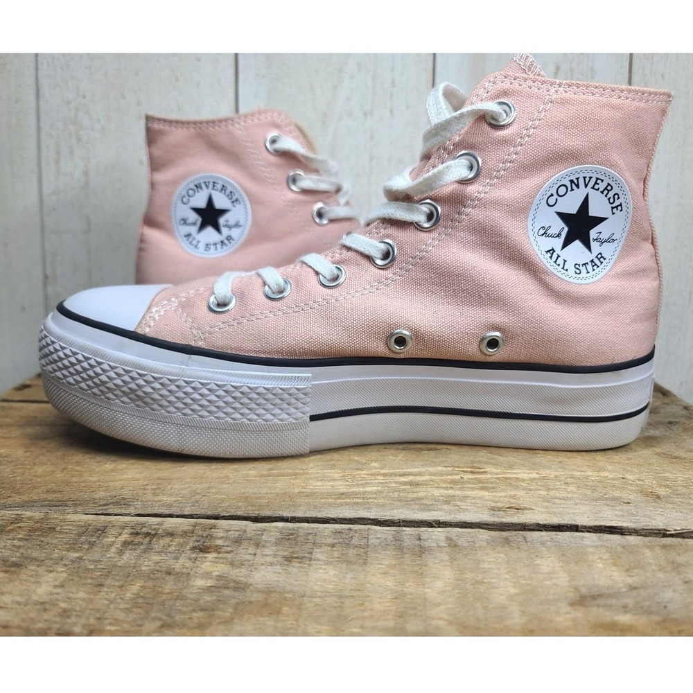 Converse Chuck Taylor PlatformsPink High Top Sneaker 8W soft girl coquette Y2k - Picture 4 of 11
